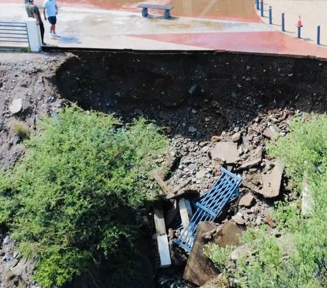 Mirador escénico de San Carlos sufre daños tras intensa lluvia