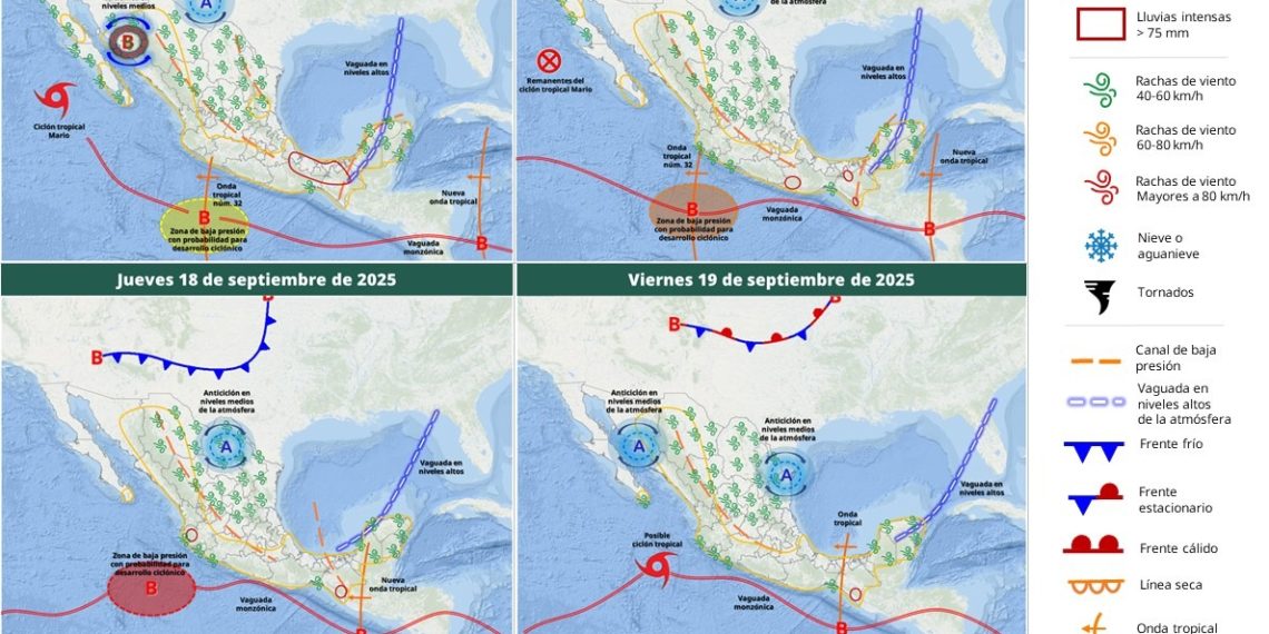 Gobierno de Sonora informa incremento en las probabilidades de lluvias desde hoy y durante la próxima semana