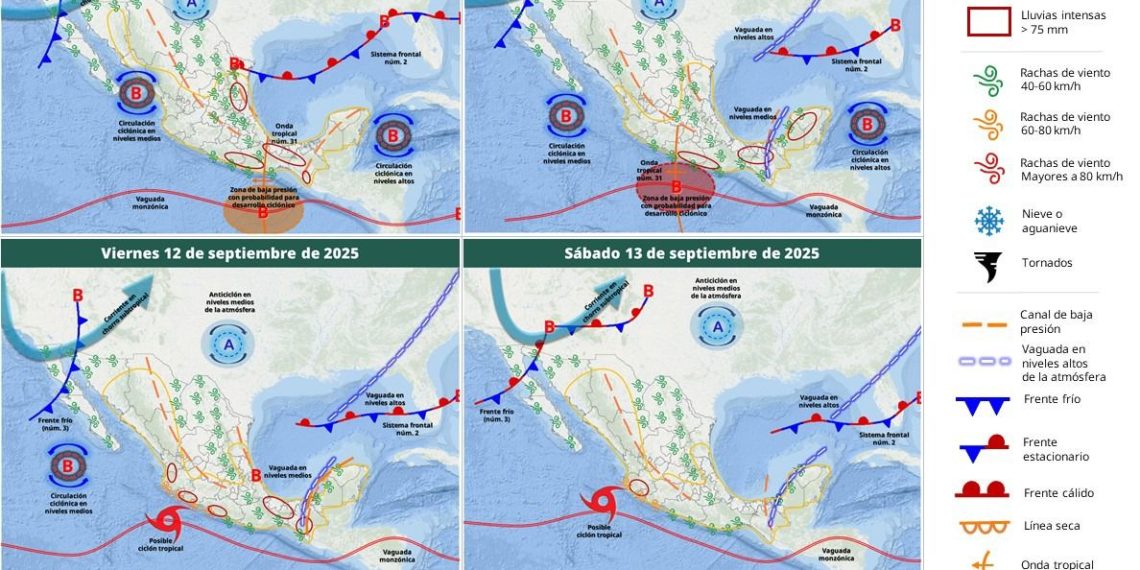 Gobierno de Sonora informa que a partir de hoy y durante la próxima semana se incrementan las posibilidades de lluvias en la entidad