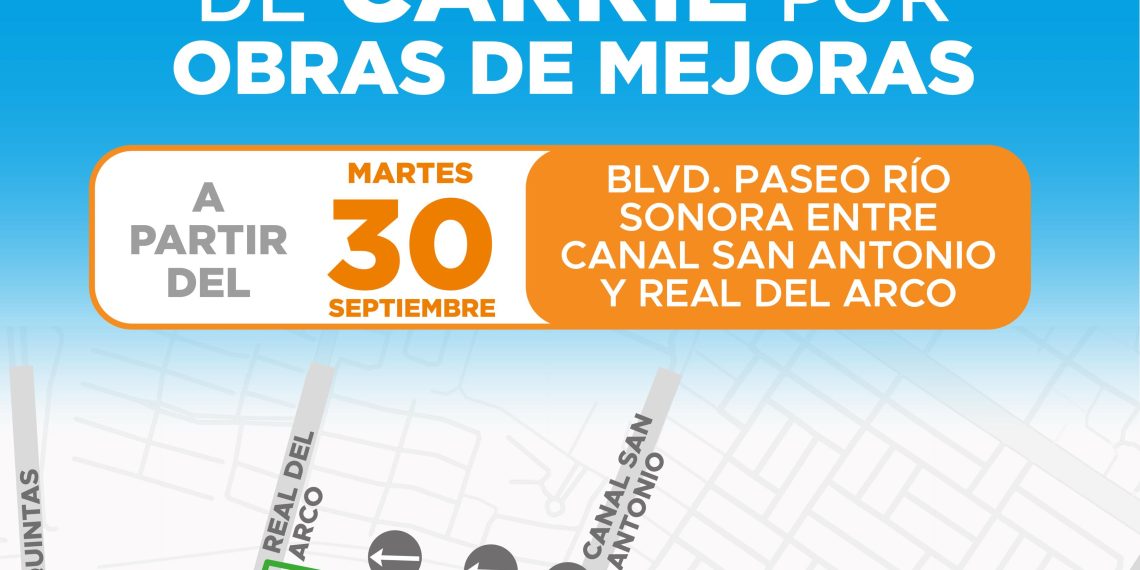 Inicia etapa de mejora en tramo del Paseo Río Sonora con sustitución de colector; se habilita vía alterna