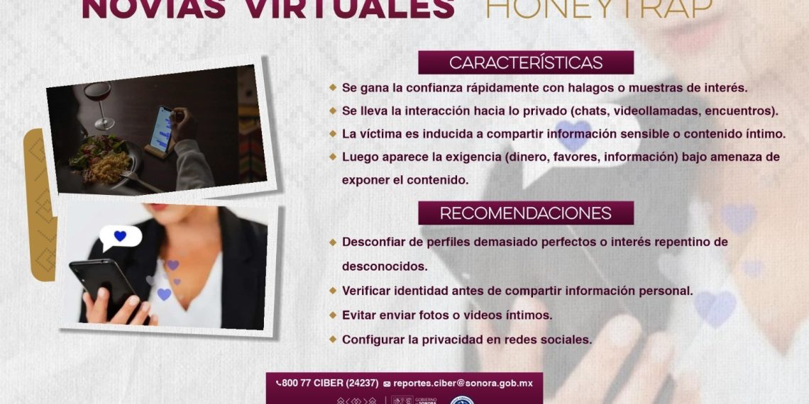 Alerta Gobierno de Sonora por nueva modalidad de extorsión cibernética “Honeytrap”