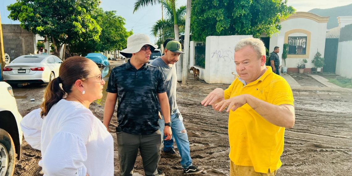 Alcaldesa de Guaymas supervisa daños ocasionados por intensa lluvia en Guaymas y San Carlos