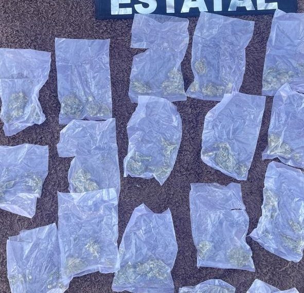 ncauta Policía Estatal 81 dosis de narcótico en el poblado Miguel Alemán