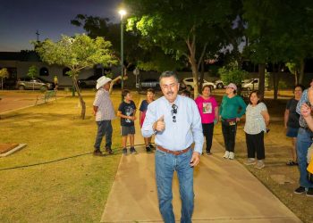 Avanza Cajeme en iluminación de parques, plazas públicas y unidades deportivas: Javier Lamarque