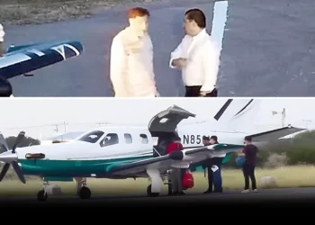 Hace gira Noroña en avión privado