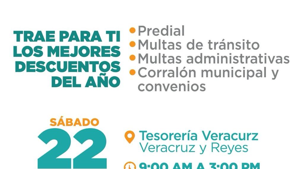 Realizará Gobierno de Hermosillo Sábados de Tesorería por la H, edición Buen Fin este 22 de noviembre