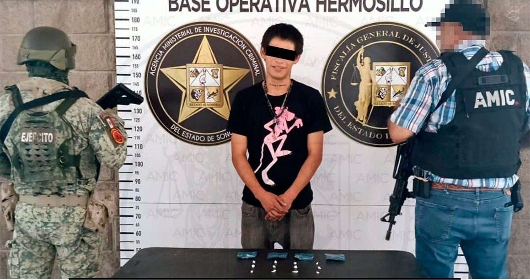 Aseguran a una persona y droga durante cateo en Hermosillo