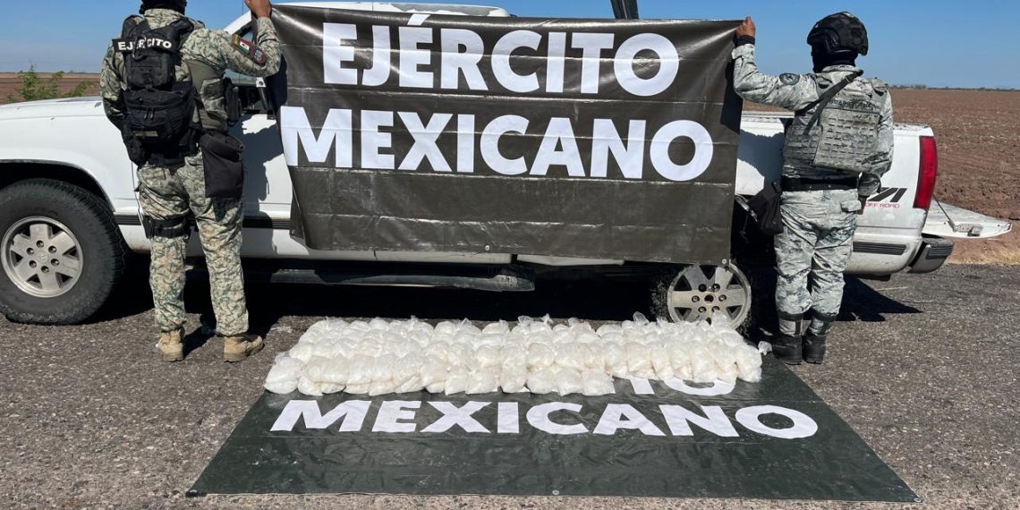Ejército Mexicano y Guardia Nacional aseguran 200 kg de Metanfetamina