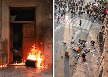 Destrozos en Palacio de Gobierno de Morelia tras marcha por asesinato de Manzo; ocho detenidos