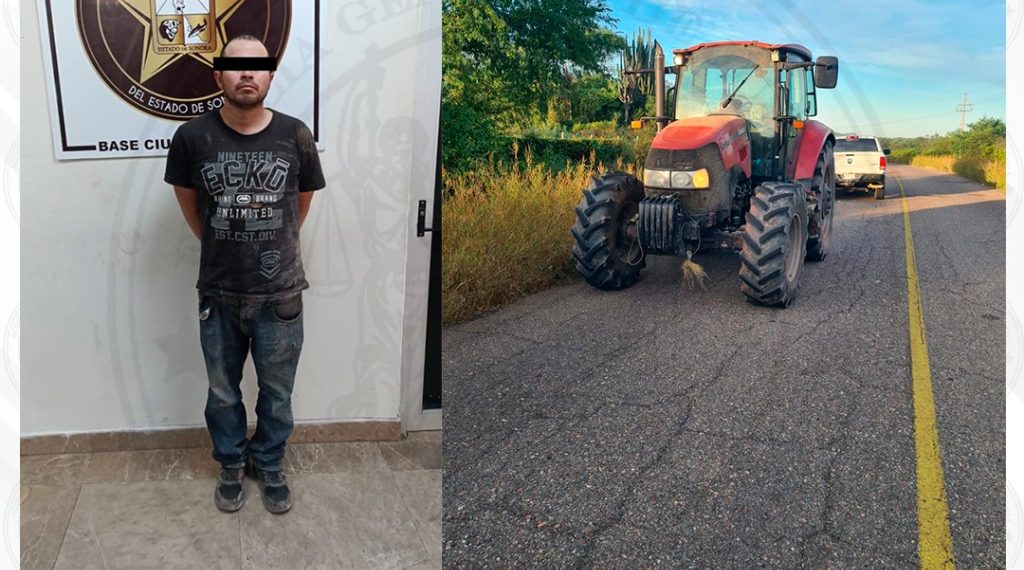 FGJES ejecuta orden de aprehensión contra Juan Manuel “N” por robo agravado de maquinaria agrícola en el Valle del Yaqui