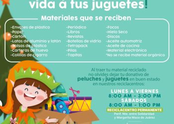Invita Ayuntamiento de Hermosillo a donar juguetes con la campaña “Recicla y dale una nueva vida a tus juguetes”