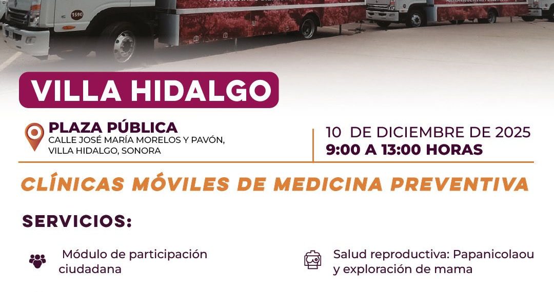 Clínicas Móviles acercarán salud gratuita a Villa Hidalgo, Huásabas y Bavispe