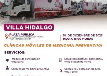 Clínicas Móviles acercarán salud gratuita a Villa Hidalgo, Huásabas y Bavispe