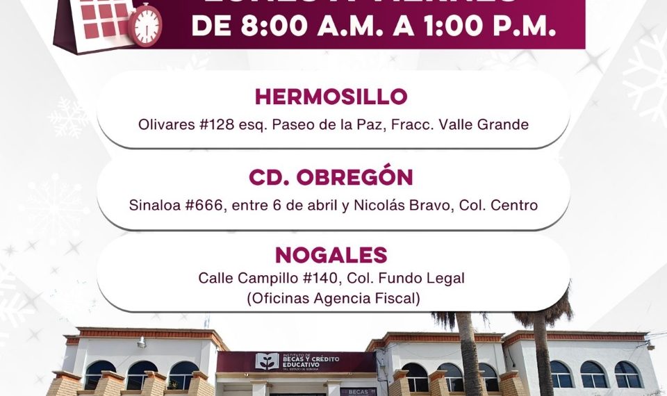 Brindará Instituto de Becas atención al público durante vacaciones de invierno