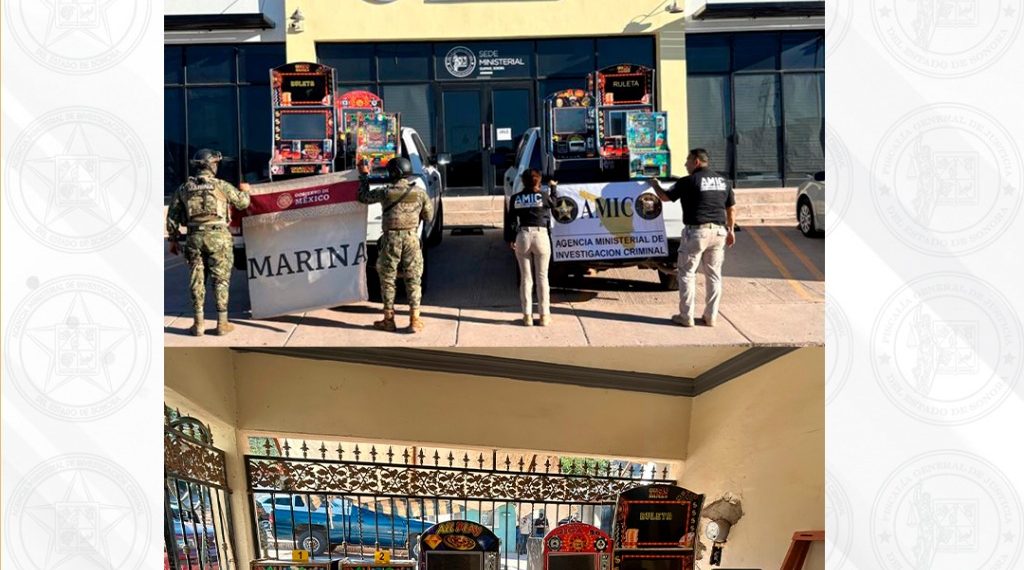 AMIC en operativo conjunto en Guaymas asegura once máquinas tragamonedas