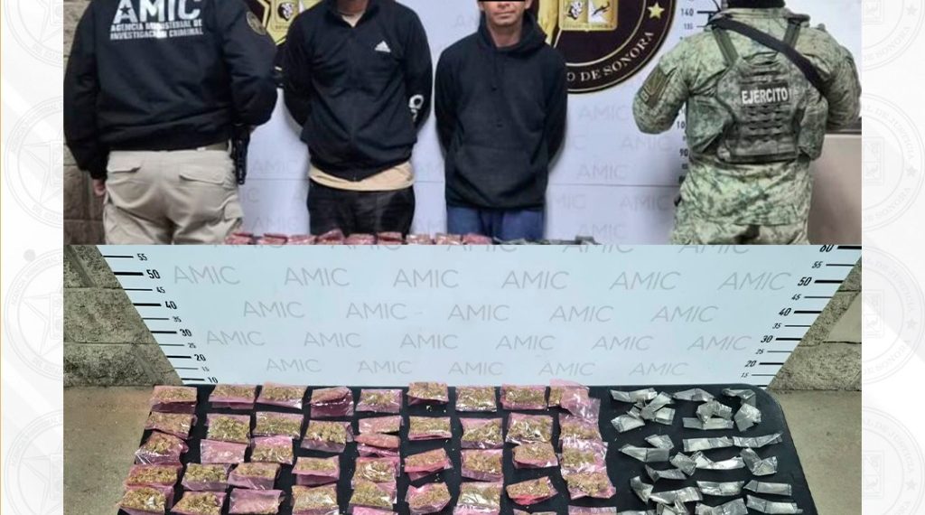 Dos detenidos con dosis de “cristal” y marihuana en operativo DEFENSA-AMIC-PESP en Hermosillo