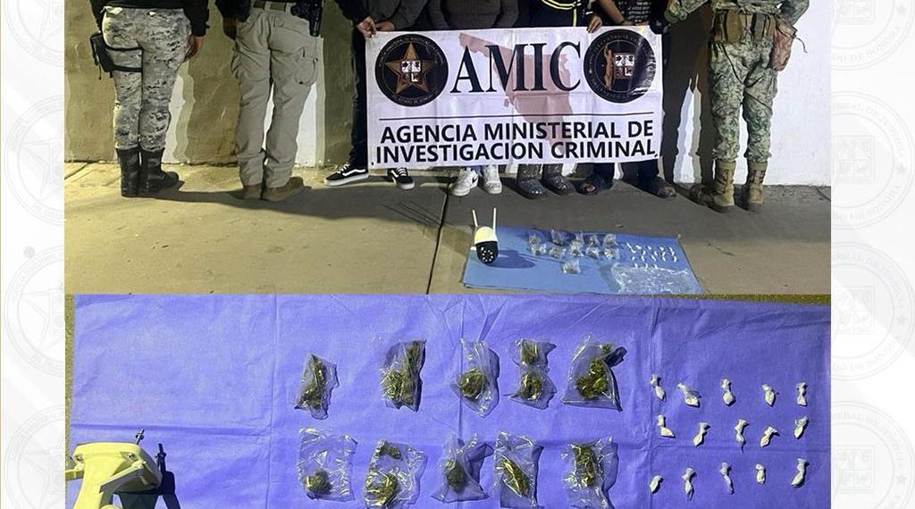 Cateo interinstitucional en Sonoyta deja cuatro detenidos y aseguramiento de droga
