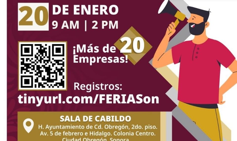 Cajeme será sede de la Primera Feria de Empleo 2026