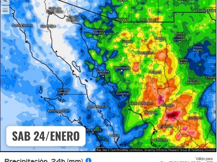 Se esperan lluvias sobre todo para sábado y domingo en Sonora: CEPC