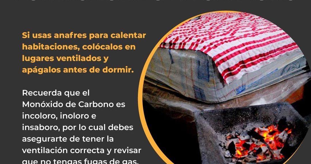 Recomendaciones para prevenir intoxicaciones por monóxido de carbono e incendios durante la temporada invernal: SSP