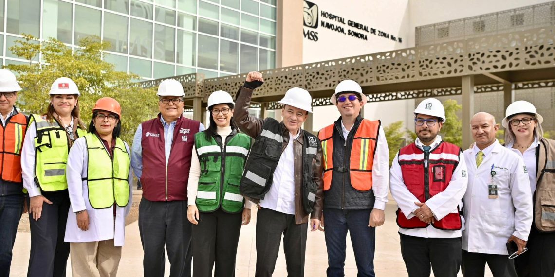 Supervisa gobernador Durazo hospital del IMSS en Navojoa con 96% de avance; beneficiará a 96 mil derechohabientes