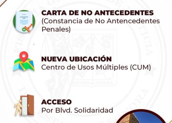 FGJES informa reubicación del servicio de Constancia de No Antecedentes Penales en Hermosillo