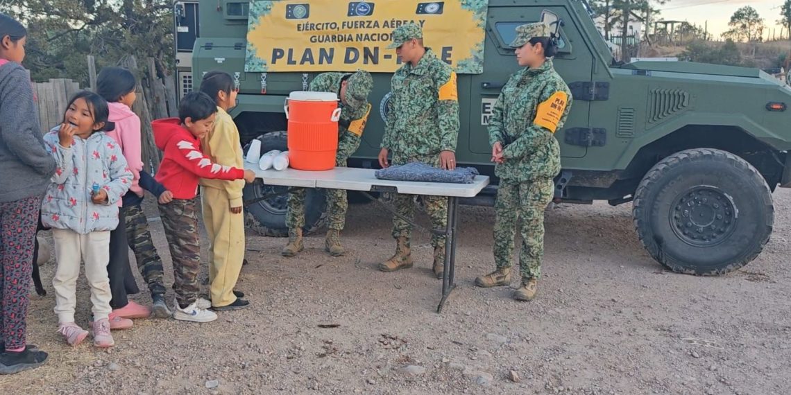 Ejército Mexicano aplica el Plan DN-III-E en apoyo a la población vulnerable en Yécora
