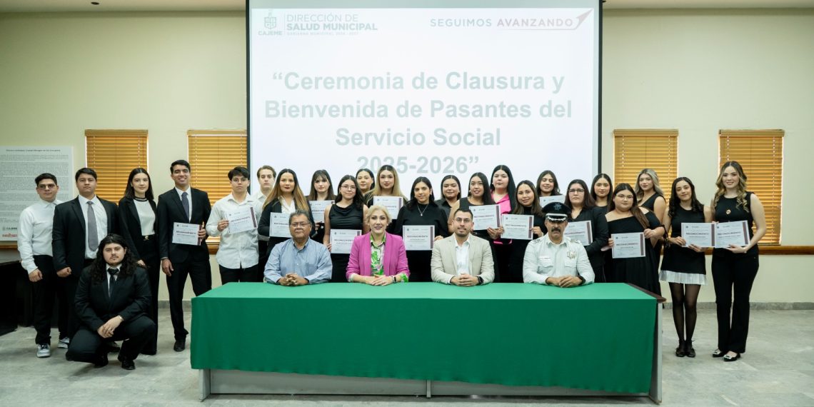Gobierno de Cajeme reconoce a pasantes de salud por su servicio de salud