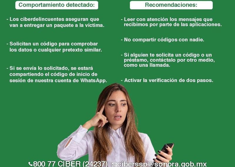 Advierte Unidad Cibernética por modalidad de robo de cuentas en WhatsApp