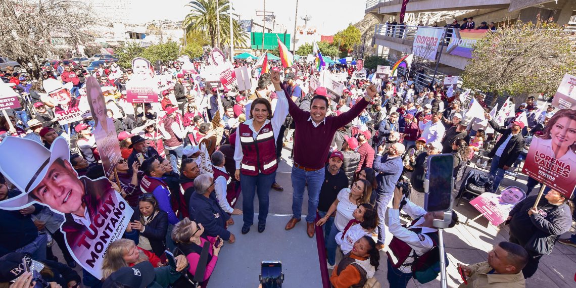 Los del pasado sombrío no volverán a Sonora: Aseguran Lorenia Valles y Heriberto Aguilar en Nogales&nbsp;