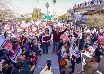 Los del pasado sombrío no volverán a Sonora: Aseguran Lorenia Valles y Heriberto Aguilar en Nogales&nbsp;