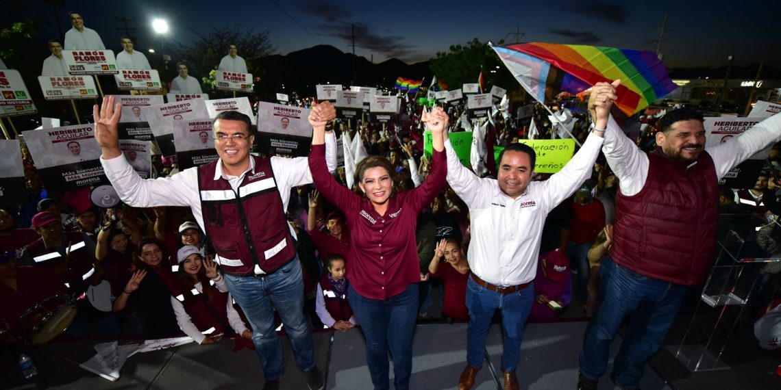 Los candidatos al senado por Morena, Lorenia Valles y Heriberto Aguilar se comprometen a festejar en Guaymas el triunfo electoral&nbsp;