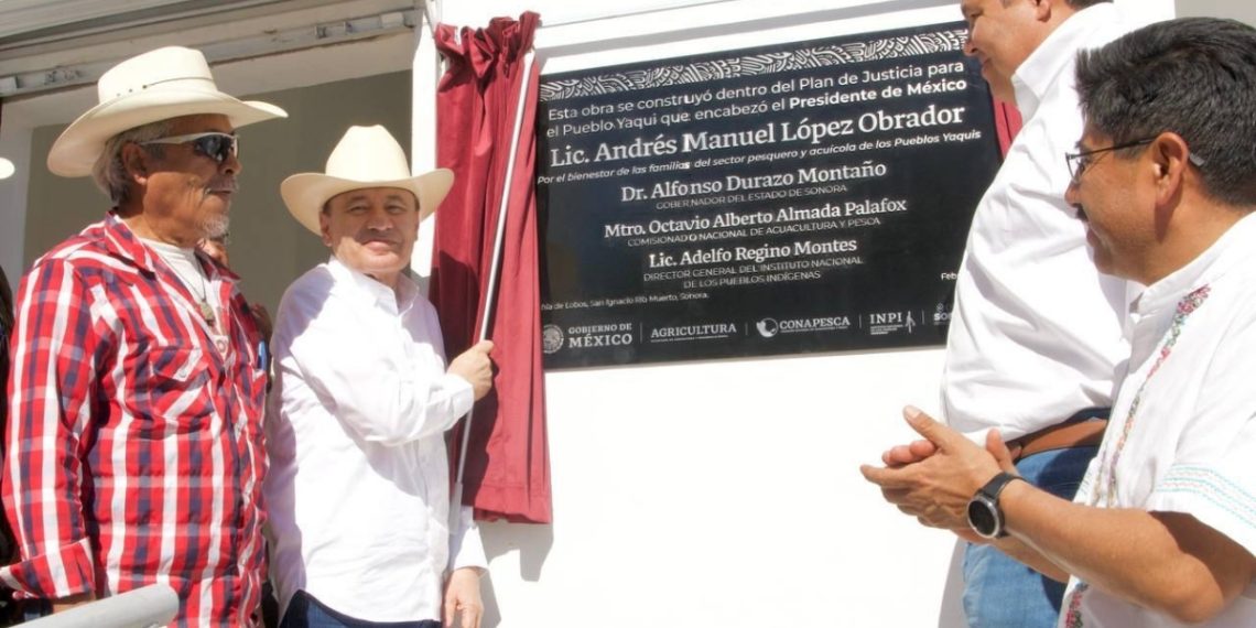 Gobernador Durazo entrega obra y equipamiento para el Desarrollo Pesquero para la justicia al Pueblo Yaqui