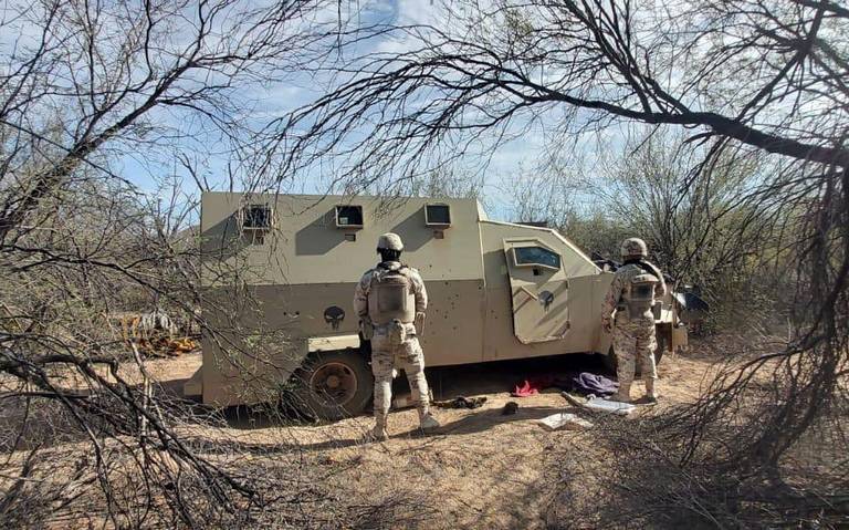Aseguran autoridades un camión blindado en la localidad del Sásabe