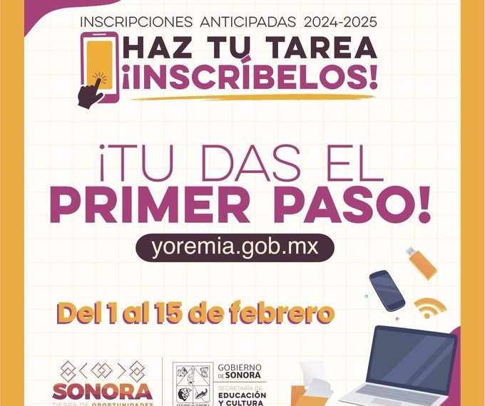 A siete días de que finalice, la SEC Sonora invita a cumplir con el proceso Inscripciones Anticipadas