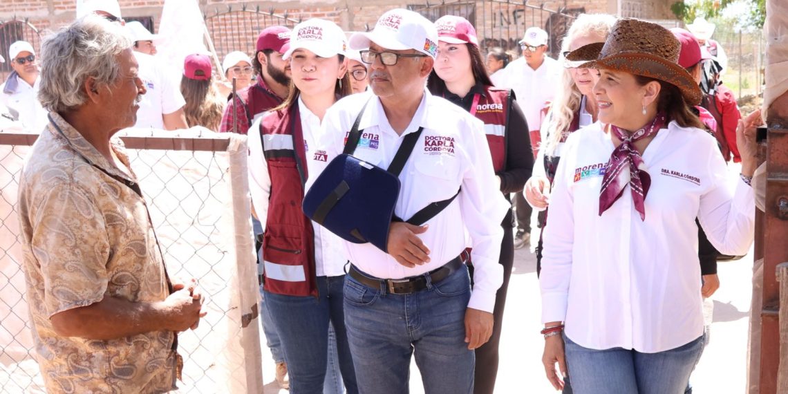 Familias del valle de Guaymas respaldan proyectos de trabajo de la doctora Karla Córdova González candidata a la presidencia municipal.