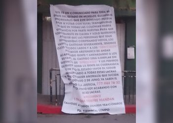 Aparecen narcomantas en Morelos con amenazas electorales