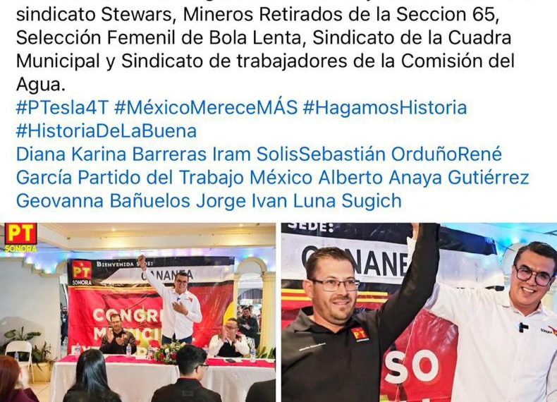 Se deslinda PT Sonora de Omar Lugo Patrón