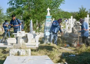Lleva Servicios Públicos Municipales 92 por ciento de avance en la limpieza de panteones