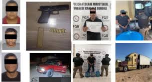 Arrestan a cuatro sujetos y aseguran armamento, automóviles y droga al norte de Sonora