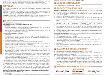 Convocan al XVII premio de Contraloría Social Sonora 2024
