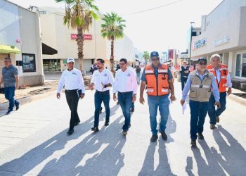 Supervisa Sidur avance de obras de rehabilitación en calles del Centro Histórico y Cívico de Hermosillo