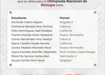 Compiten estudiantes de Cobach Sonora para asistir a Olimpiada Nacional de Biología 2024