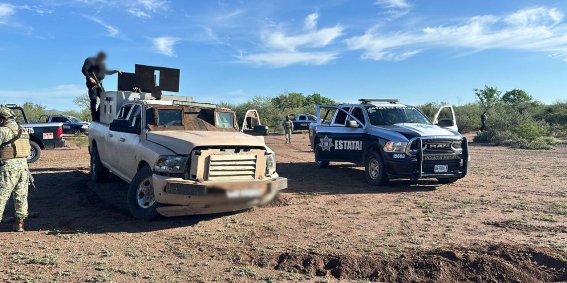 Asegura Seguridad Pública y Ejército Mexicano vehículos y arsenal en El Claro; no se registran personas lesionadas