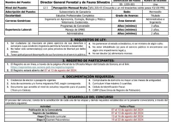Lanza Sagarhpa convocatoria para ocupar la Dirección General Forestal y de Fauna Silvestre
