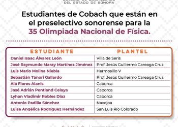 Estudiantes de Cobach Sonora integran preselectivo para la 35 Olimpiada Nacional de Física