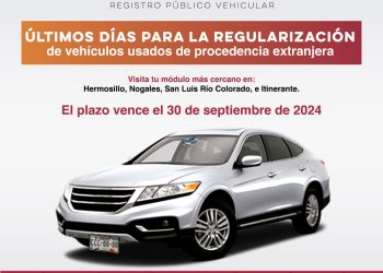 Llama Repuve Sonora a aprovechar últimos días de regularización de vehículos