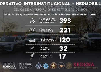 Detiene operativo coordinado a 221 personas en acciones de seguridad en HMO