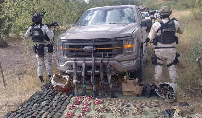 Guardia Nacional decomisa arsenal en Nogales