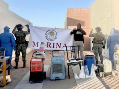 Desmantelan laboratorio clandestino para fabricar fentanilo en Sonora